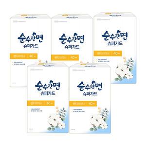 깨끗한나라 순수한면 슈퍼가드 슈퍼롱 팬티라이너 40px5팩