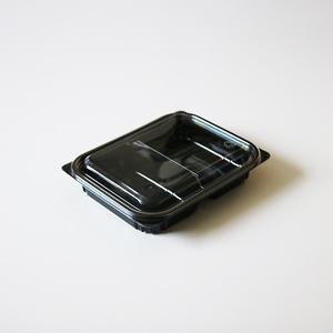 {박스} IP-211-2 검정 2칸 일회용반찬용기통 뚜껑포함 600개세트