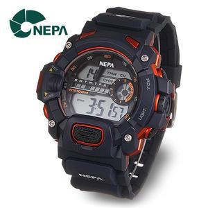 [네파]군인용 랩타임 스탑워치 3알람 조깅용 스포츠시계 N335-NAVY-RED