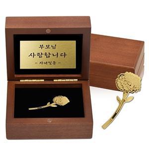 [골드모아]순금 카네이션 미니우드케이스 1.87g 24K 부모님선물 스승의날감사