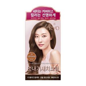 려 우아채 멋내기 새치크림 7O오렌지브라운 8개 1박스/염색약 크림 셀프 흰머리 뿌리염색 염모제