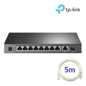 티피링크 TL-SG1210P+랜선 5M 10포트 기가비트 POE 스위치 허브 세트