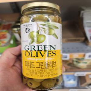 [호호재상점] 노브랜드 피티드 그린 올리브 340g 안전포장