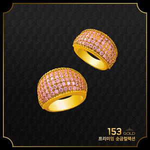 153골드 [최신]24K 순금 세보 680 682 683 핑크큐빅 하트 고마루 순금반지 3돈, 11.25g-타중량 판매자검색