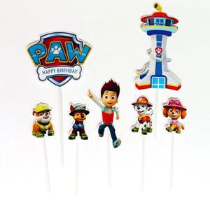 퍼피구조대 퍼피구조대장난감 Paw Patrol 만화 베이킹 케이크 장식 세트 어린이 생일 파티 플러그인 용품