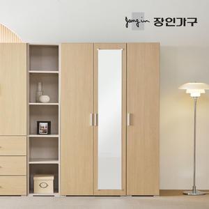 장인가구 큐비 800 전신거울 행거 선반형 옷장