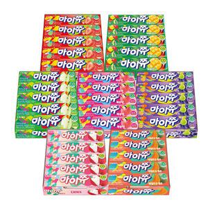 크라운 마이쮸 사과+포도+복숭아+딸기+애플망고+캔탈루프멜론+핑크리치 44gx각15개(총105개)