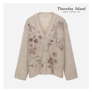[써스데이아일랜드][Thursday Island] 드로잉 자카드 가디건(T228MCD231W)