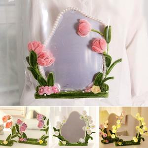 거울 만들기 모루 철사 꾸미기 DIY 화장거울 조명 LED 책상 탁상 미러 1인