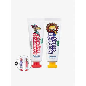 [연말결산] 브리스틱 불소 1000 치약 유아 어린이 키즈 딸기향 블루베리향 50g 2개