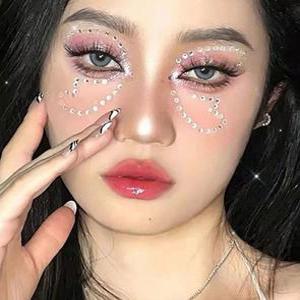 큐빅스티커 페이스 얼굴스티커 할로윈분장 얼굴 큐빅 쥬얼 스티커 6종 대용량