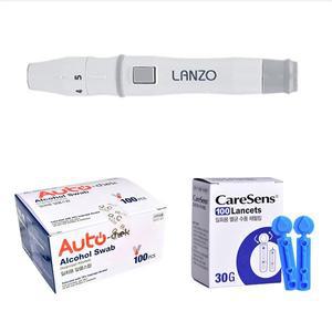 LANZO 사혈기 란조 채혈기 + 란셋 30G 100개 + 알콜솜 100매