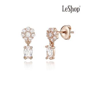 [르샵주얼리] 14K 블리테링 오벌 큐빅 귀걸이(GoldPlated)_LJ5094BRE