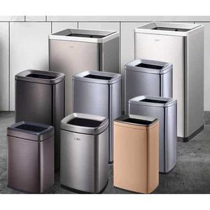 40L 형 쓰레기통 50L 스테인레스 스틸 주방 호텔 브러 실버 대용량 뚜껑없는