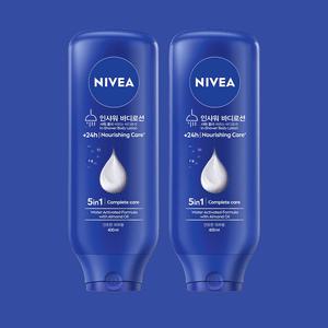 니베아 인샤워 바디로션 나리싱 400ml 2개 샤워 중에 바르는 바디로션