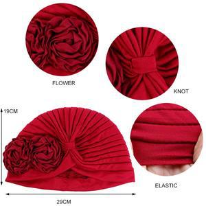 이슬람 패션 꽃 Hijab Turban 민족 여성 비니 모자 Chemo Headwear 머리 랩 유행 숙녀 두건