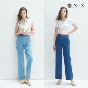 [NIX]여)와이드핏 밴딩 저온스 데님 팬츠(HNPEDDW534P