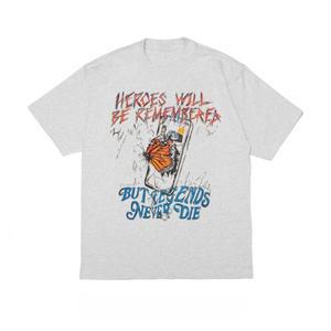 2025 Summer Juice Wrld 유럽과 미국 힙합 랩 히어로은 남성과 여성의  반팔 티셔츠를 기억할 것입니다