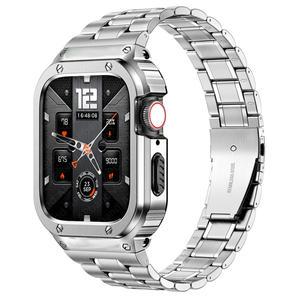 애플 워치 밴드용 스테인리스 스틸 케이스 및 스트랩 범퍼 커버 액세서리 iwatch Ultra 2 시리즈 8 3 6 SE