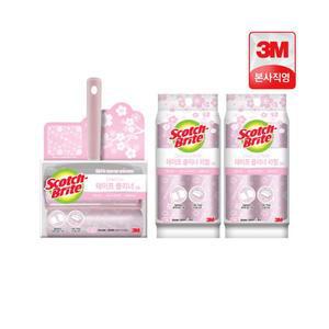3M 돌돌이 테이프클리너 롤크리너 대형 클린컷 체리블라썸 롱핸들 밀대 세트(롱핸들 1개+리필 5입) 스카치