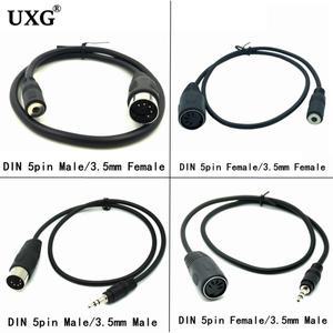3.5mm 스테레오 잭 오디오 케이블 Aux Male M to F MIDI Din 5 핀 플러그 마이크 용 고품질 0.5M