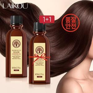 탈모 LAIKOU 모로코 아르간 오일 1 + 헤어 수리 건조 손상 치료 60ml