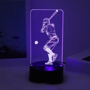 특이한 야구 조명 3D 데스크탑 침실 분위기 방 장식 USB 전원