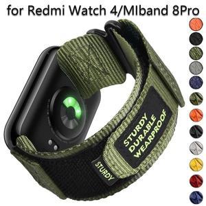 Redmi Watch 4 용 나일론 루프 스트랩 Xiaomi Mi Band 8 Pro 조정 가능한 Smartwatch 밴드 스포츠 팔찌 교