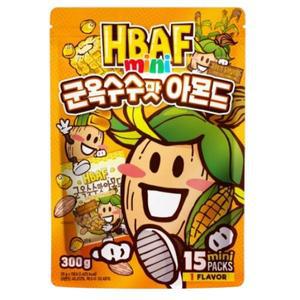 HBAF 바프 미니 아몬드 군옥수수맛 20g X 15개, 미니아몬드 간편간식 군옥수수맛