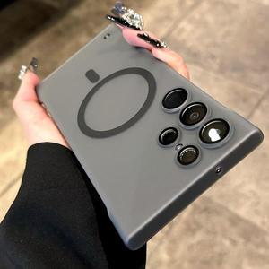 S25울트라 초슬림 프레임리스 Magsafe 케이스 삼성호환 갤럭시 S24 S25 Plus S22 S23 울트라 마그네틱 투명