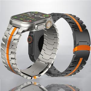 Apple Watch 밴드 울트라 2 용 스테인레스 스틸 스트랩 시리즈 10 9 8 7 SE 6 49mm 금속 남성용 팔찌