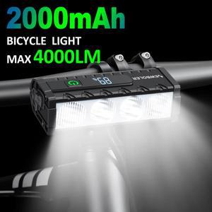 NEWBOLER 자전거 라이트 전면 4000루멘 2000mAh 방수 손전등 USB 충전 MTB 도로 사이클링 램프 액세서리