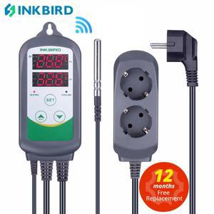 INKBIRD ITC-308 WIFI 디지털 온도 컨트롤러 EU 미국 플러그 콘센트 조절기 2 단계 2200W 가정용 센서 포함