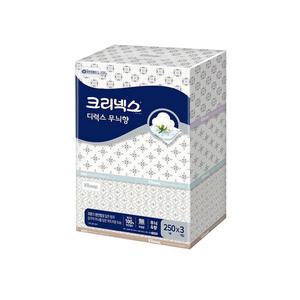 디럭스 무늬향 250매x3개입 1팩 미용티슈 각티슈 화장지