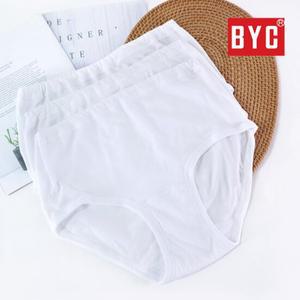 BYC 여성 면 100% 화이트 맥시팬티 3매입 할머니 엄마 빅사이즈