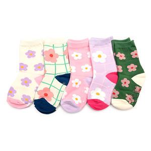 송이 5족 아동 꽃무늬 양말 세트 유아 아기 남아 여아 어린이