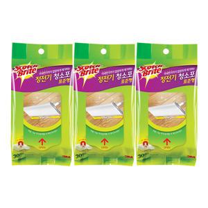 3M 스카치 브라이트 정전기 청소포 표준형 (30매) x 3팩 (총90매)