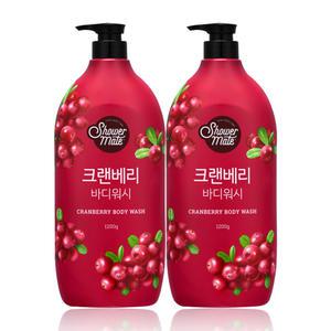 샤워메이트 크랜베리 바디워시 1200g x 2개
