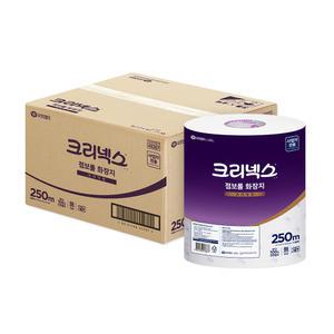 크리넥스 프리미엄 천연펄프 점보롤 화장지 휴지 250M(2겹) 3롤 4팩 45367