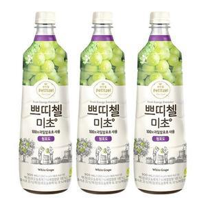 [신세계라이브쇼핑]쁘띠첼미초 청포도 900ML 3개