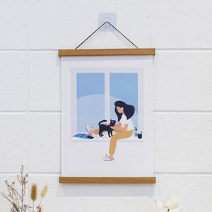 우드 행잉 프레임 액자 7종 크기 (31cm 110cm) - 그림 카페 자석 포스터 걸이 캔버스 벽걸이