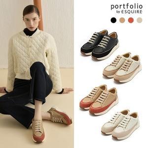 [portfolio by 에스콰이아] 아이코닉 천연소가죽 스니커즈(여)