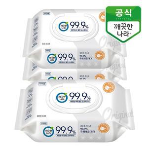 깨끗한나라 99.9 클린 손소독티슈 캡형 60매 3팩