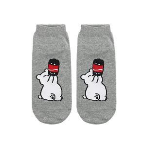 [삭스랩]남자 발목스니커즈 캐릭터양말 콜라베어 그레이