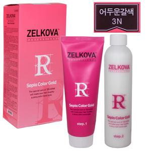 젤코바 리플렉스 세피아 칼라 골드 염색약 1제2제 각220g (색상 3N어두운갈색) /(소량구매구성) /저자극염.색약 염색 새치염.색 새치커버/ 정품