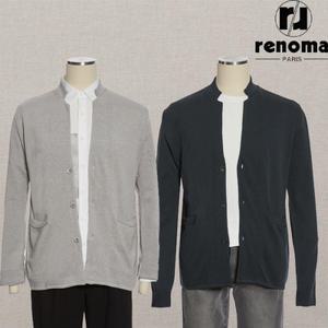 [롯데백화점]레노마 SS 봄 그레이 틸네이비 최고급 슬럽 기본 자켓형 니트 가디건 ROEMKT00AJD