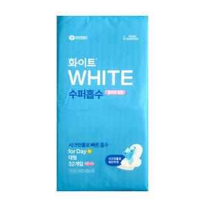 화이트 수퍼흡수 생리대 대형 32매