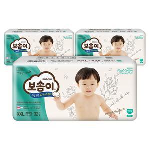 보솜이 리얼코튼 안심 흡수 아기기저귀 오가니크 팬티 남아용 점보형(2XL) 96매