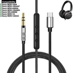 소니호환 MDR-100A WH-H900N 헤드폰용 편조 USB  C 케이블 연장 코드