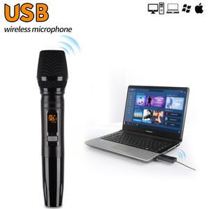 컴퓨터용 USB 무선 마이크 UHF 핸드헬드 다이나믹 마이크 팟캐스팅 노래방 녹음 게임 노래에
